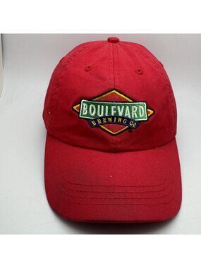 Boulevard Brewing Co. Red Baseball Cap Hat Adjustable Strap Beer Lover Kati